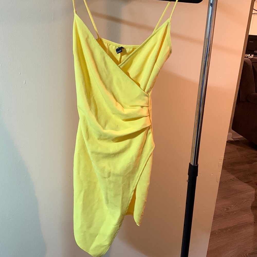Yellow wrap dress size medium.